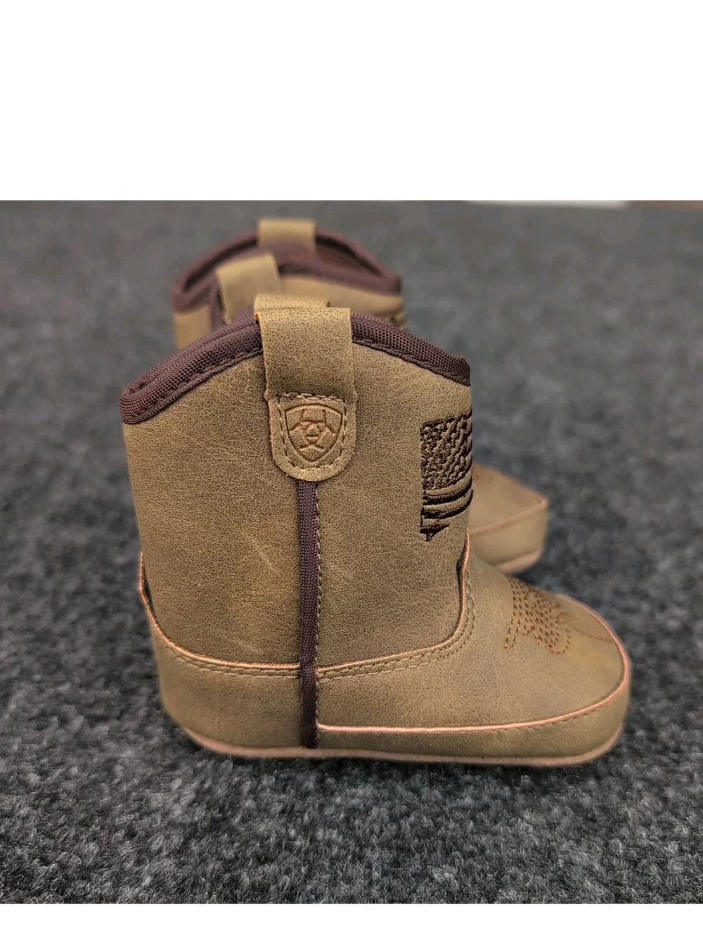 Ariat Boots Infant Lil Stompers Anthem Patriot Brown Western Babies Booties